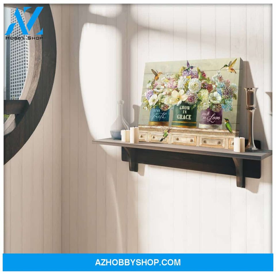 Live by faith 2 Hummingbird Canvas Wall Art Decor