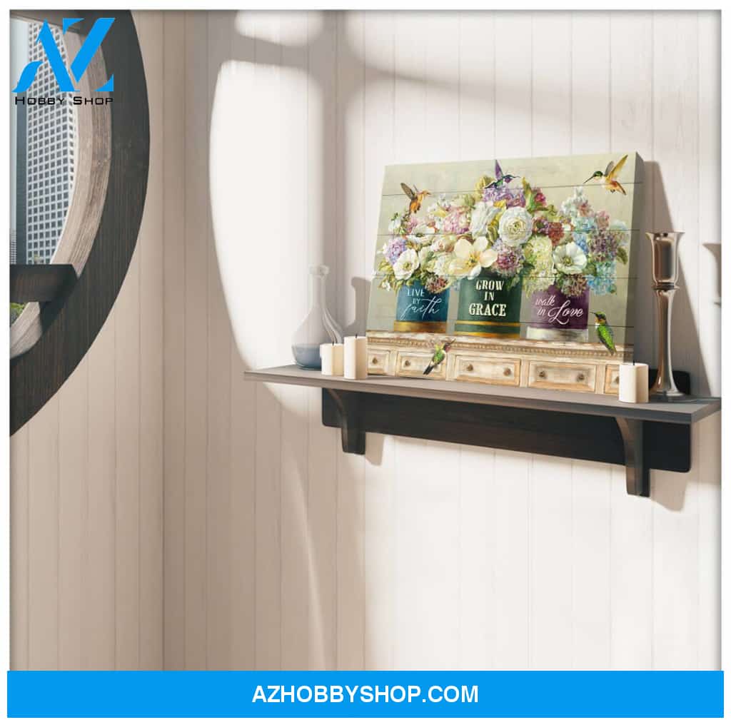 Live by faith 2 Hummingbird Canvas Wall Art Decor