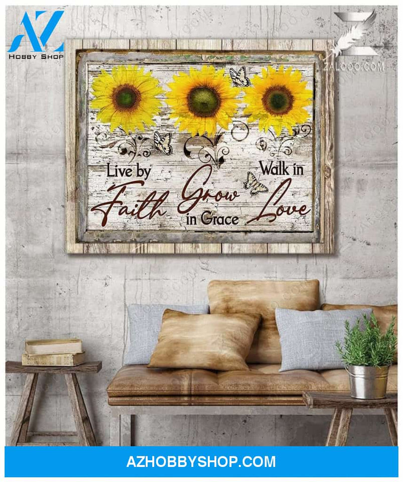 Zalooo Live By Faith Butterfly Canvas Wall Art Decor