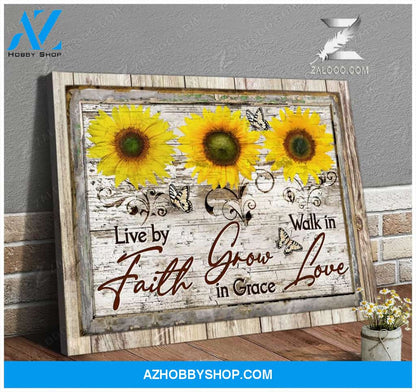Zalooo Live By Faith Butterfly Canvas Wall Art Decor