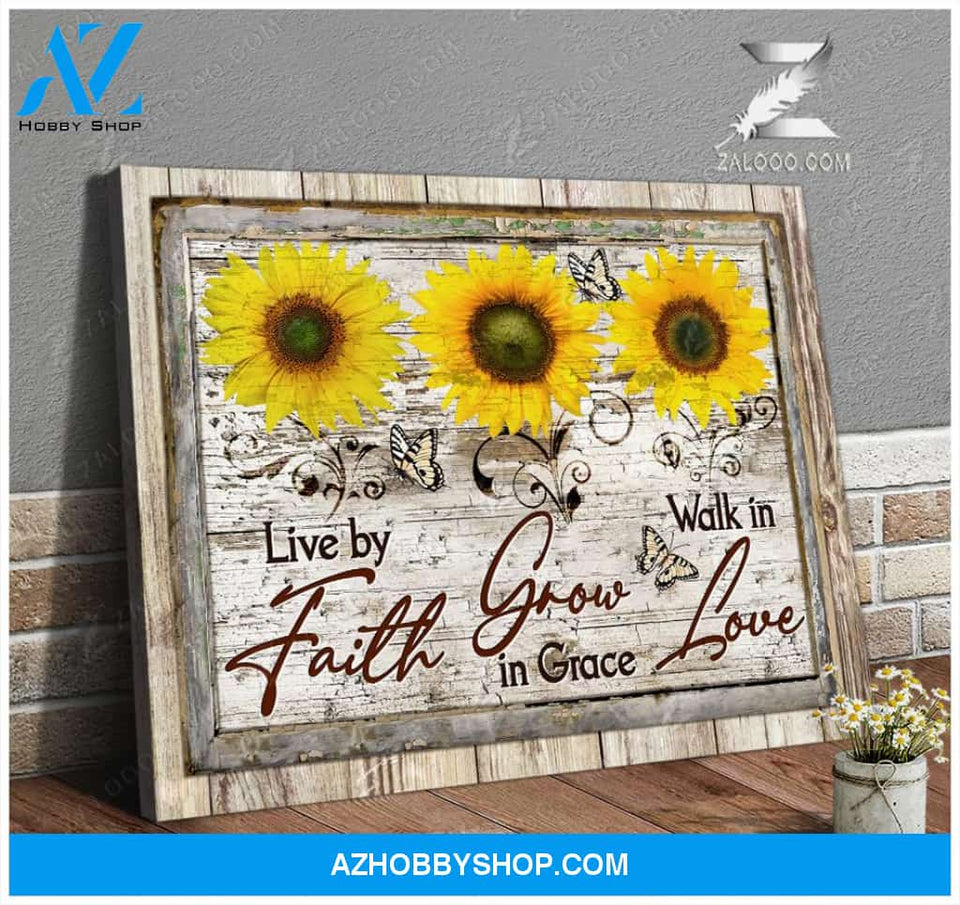 Zalooo Live By Faith Butterfly Canvas Wall Art Decor
