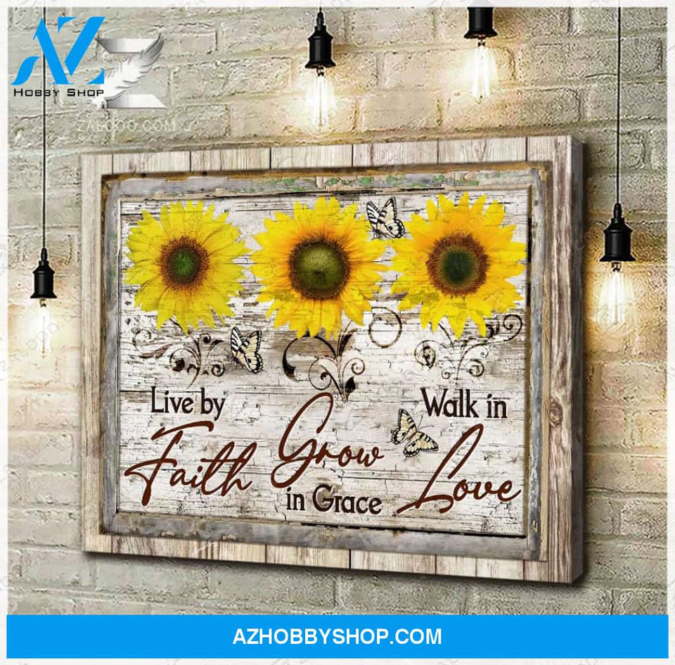 Zalooo Live By Faith Butterfly Canvas Wall Art Decor