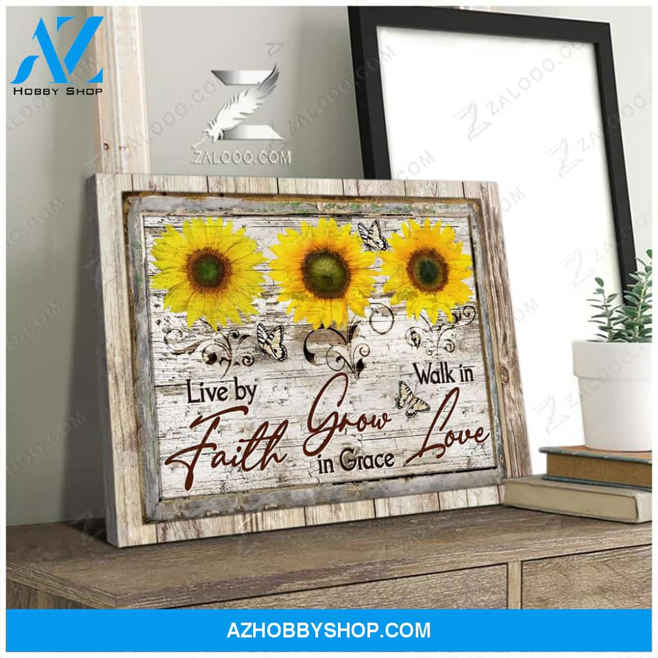 Zalooo Live By Faith Butterfly Canvas Wall Art Decor