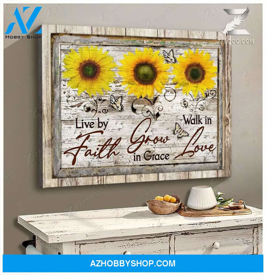 Zalooo Live By Faith Butterfly Canvas Wall Art Decor