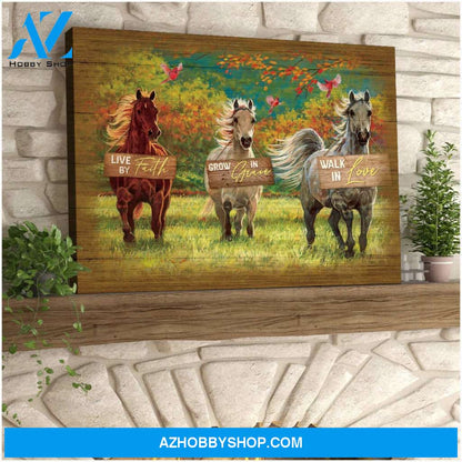 Live By Faith Horse Canvas Wall Art Decor