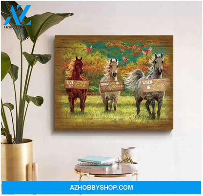 Live By Faith Horse Canvas Wall Art Decor
