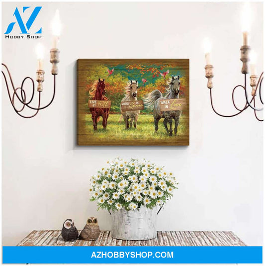 Live By Faith Horse Canvas Wall Art Decor