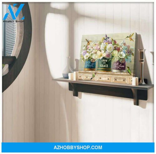 Live by faith Hummingbird Canvas Wall Art Decor, gifts for hummingbird lovers