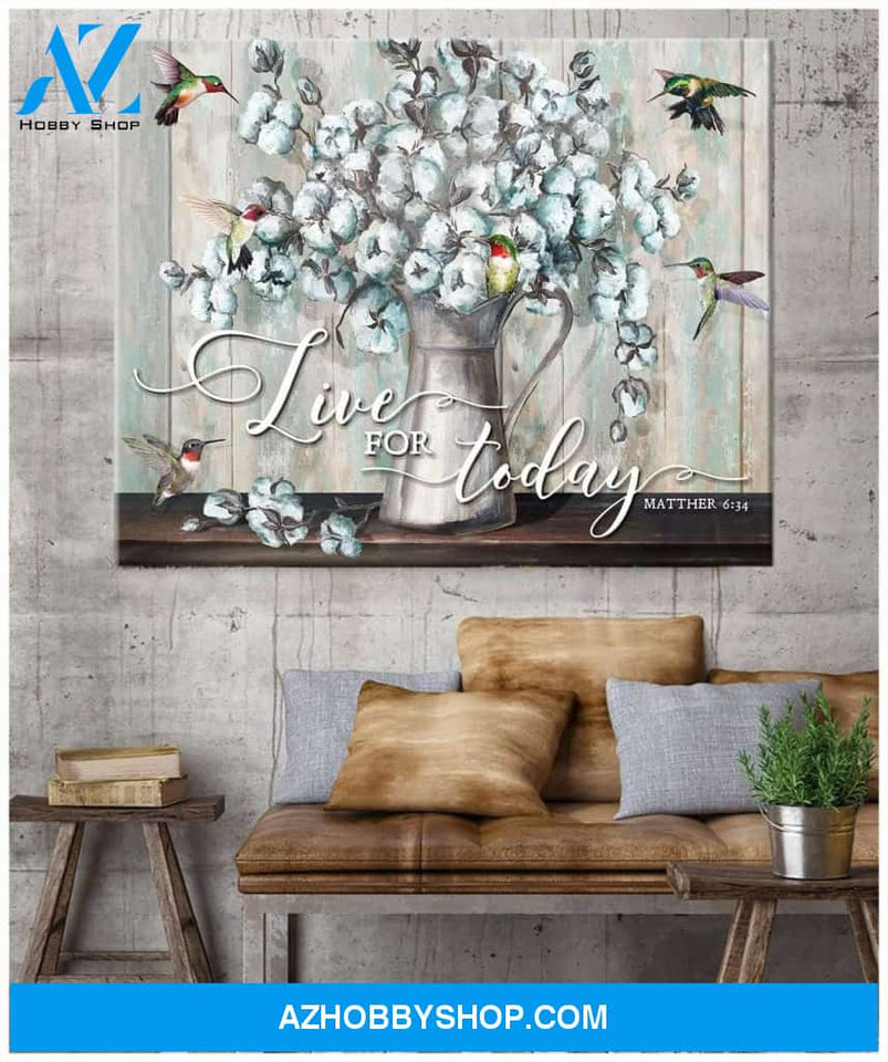 Live For Today Hummingbird Wall Art Canvas