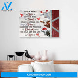 Live Grab Face Cherish Live It Cow Merry Christmas Canvas Wall Art