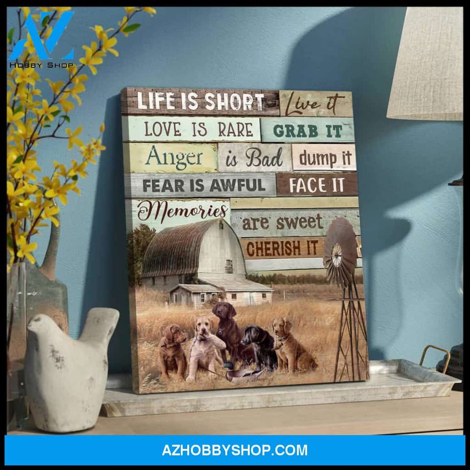 Live It Labrador Retrievers Canvas Wall Art Farmhouse Decor