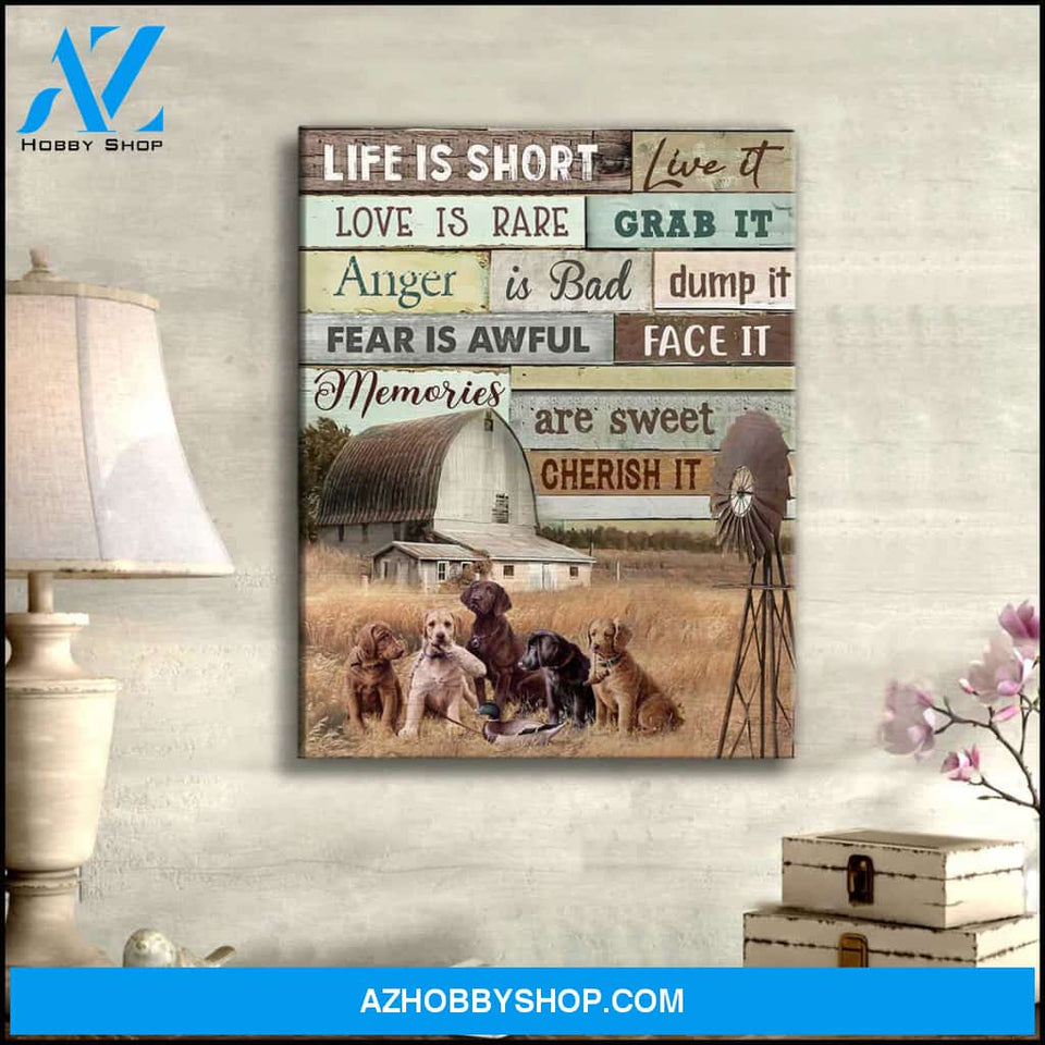 Live It Labrador Retrievers Canvas Wall Art Farmhouse Decor