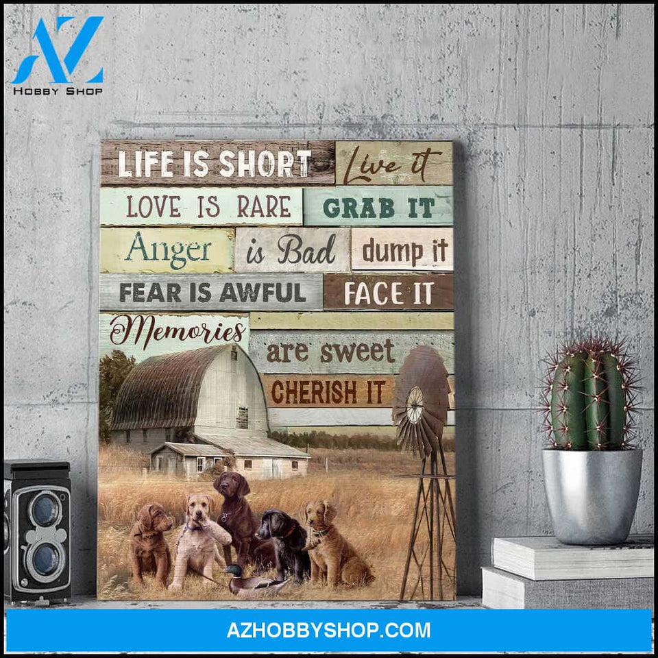 Live It Labrador Retrievers Canvas Wall Art Farmhouse Decor