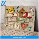 Live Laugh Love Hummingbird Wall Art Canvas