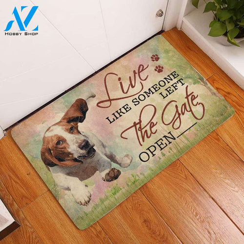 Live Like Someone Left The Gate Open Basset Hound Doormat Indoor And Outdoor Doormat Gift For Basset Hound Lovers Home Decor Warm House Gift Welcome Mat