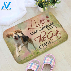 Live Like Someone Left The Gate Open Beagle Doormat | WELCOME MAT | HOUSE WARMING GIFT