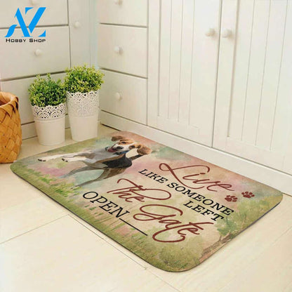Live Like Someone Left The Gate Open Beagle Printed Doormat Home Decor