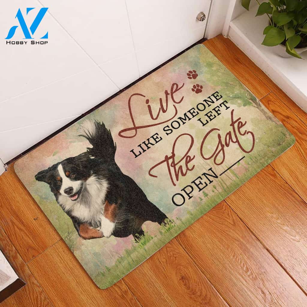 Live Like Someone Left The Gate Open Bernese Mountain Dog Doormat Indoor And Outdoor Doormat Gift For Bernese Mountain Dog Lovers Home Decor Warm House Gift Welcome Mat