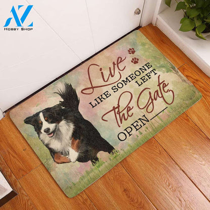 Live Like Someone Left The Gate Open Bernese Mountain Dog Doormat | Welcome Mat | House Warming Gift