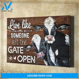 Live Like Someone Left The Gate Open Cow Canvas - Wall Decor Visual Art