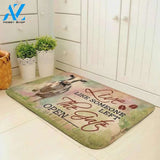 Live Like Someone Left The Gate Open Cow Doormat