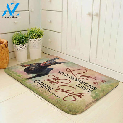 Live Like Someone Left The Gate Open Dachshund Doormat | Welcome Mat | House Warming Gift