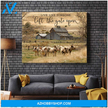 Live Like Someone Left The Gate Open Farm Pig Canvas Wall Art Decor