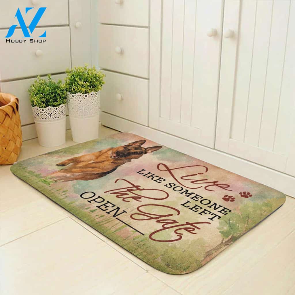 Live Like Someone Left The Gate Open German Shepherd Doormat | WELCOME MAT | HOUSE WARMING GIFT