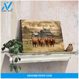 Live Like Someone Left The Gate Open Red Angus Cows Canvas Wall Art Decor