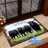 Live Like Someone Left The Gate Openangus Cows Personalized Custom Name Doormat Welcome Mat