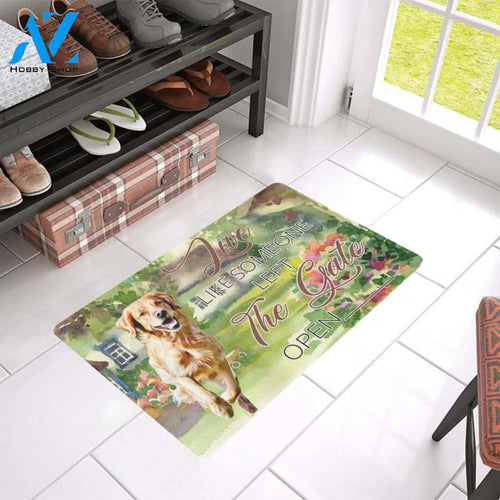 Live Like Someone Let The Gate Open Golden Retriever Printed Doormat Home Decor