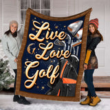 Live Love Golf Shape Pattern Blanket Gift For Golf Lovers Birthday Gift Home Decor Bedding Couch Sofa Soft and Comfy Cozy