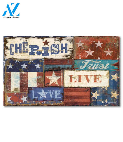 Live Love Trust Patriotic Doormat - 18" x 30"