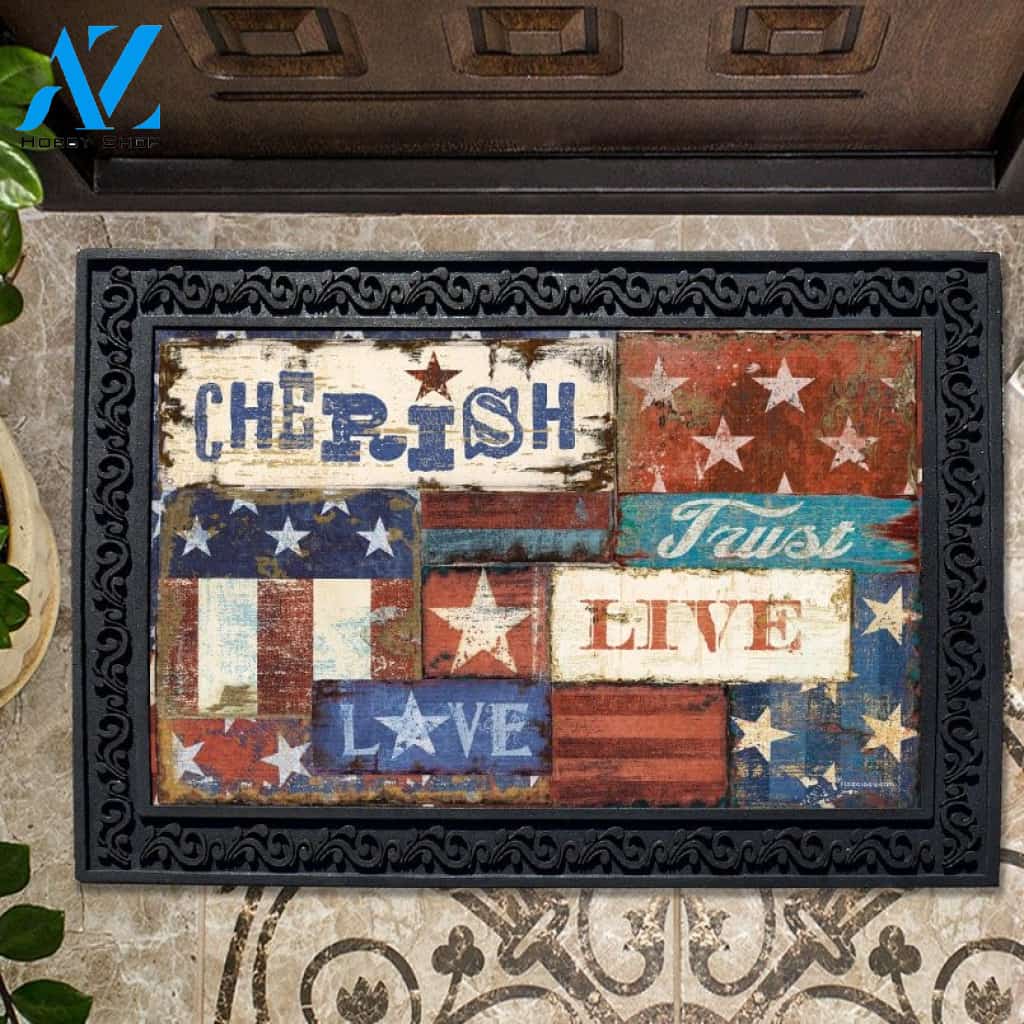 Live Love Trust Patriotic Doormat - 18" x 30"