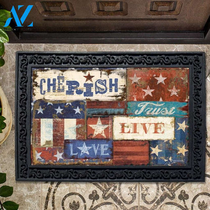 Live Love Trust Patriotic Doormat - 18" x 30"