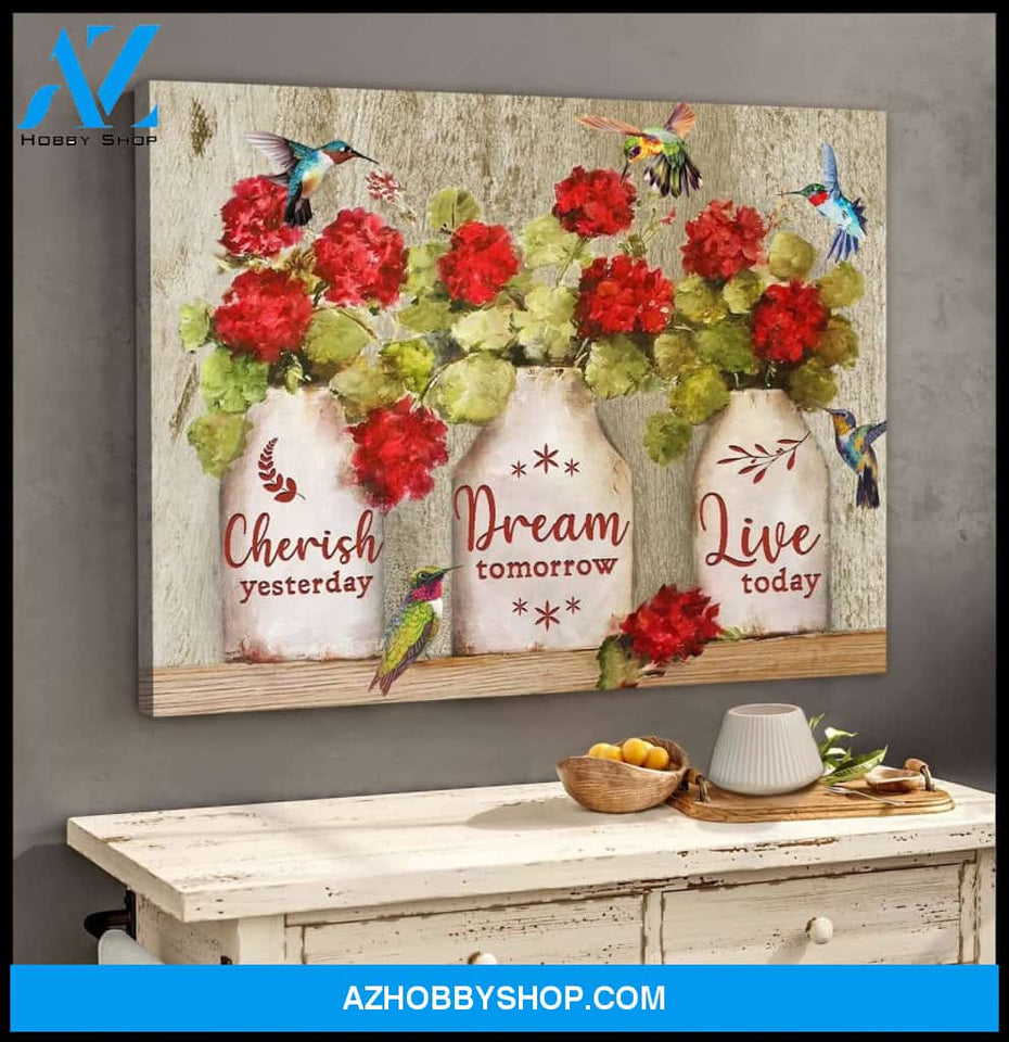 Live Today Hummingbird Wall Art Canvas