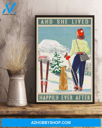 Lived Happily Skiing Vertical Wall Art Prints, Wall Decor Visual Art