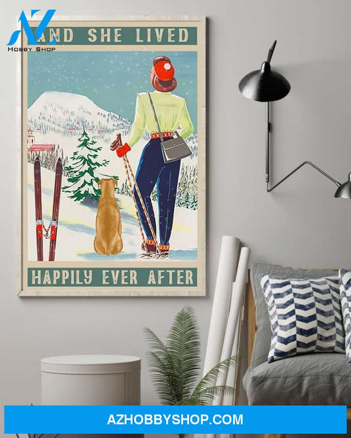 Lived Happily Skiing Vertical Wall Art Prints, Wall Decor Visual Art