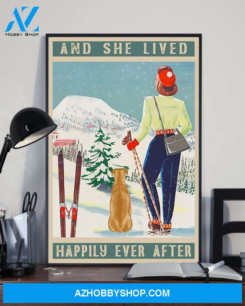 Lived Happily Skiing Vertical Wall Art Prints, Wall Decor Visual Art