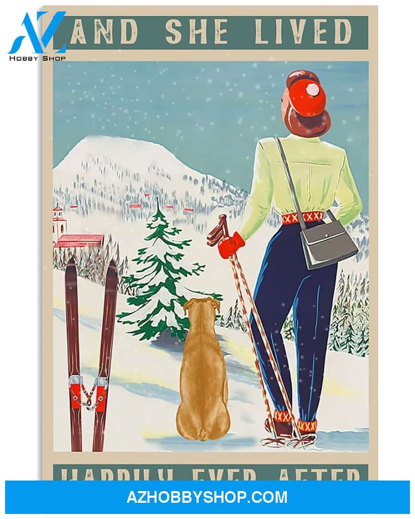 Lived Happily Skiing Vertical Wall Art Prints, Wall Decor Visual Art