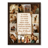 34th Anniversary Photo Collage Canvas, Custom 34 Year Anniversary Gift