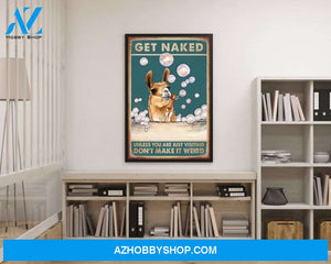 Get Naked Unless You Are Just Visiting Llama Bathroom Canvas And Poster, Wall Decor Visual Art, Llama Toilet Poster, Bathroom Wall Decor, Bathtub Art Print