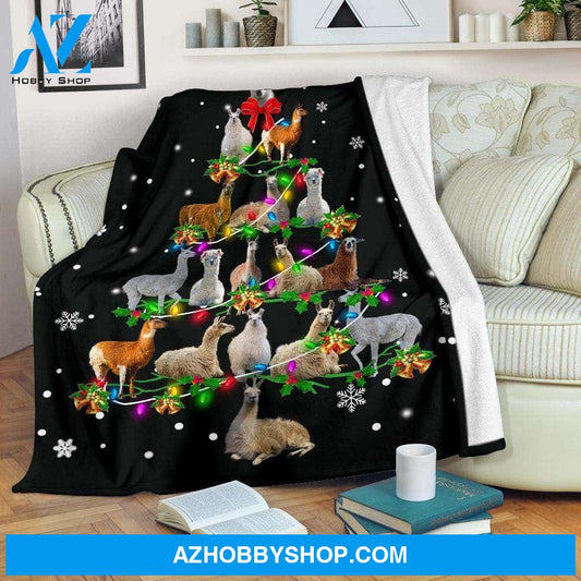 Llama Blanket, Llama Christmas Tree Funny Noel, Gift For Llama Lovers