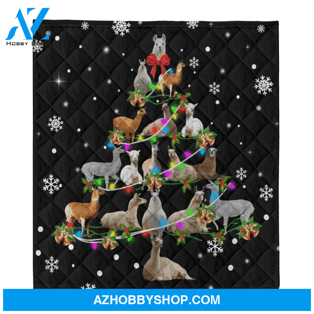Llama Blanket, Llama Christmas Tree Funny Noel, Gift For Llama Lovers