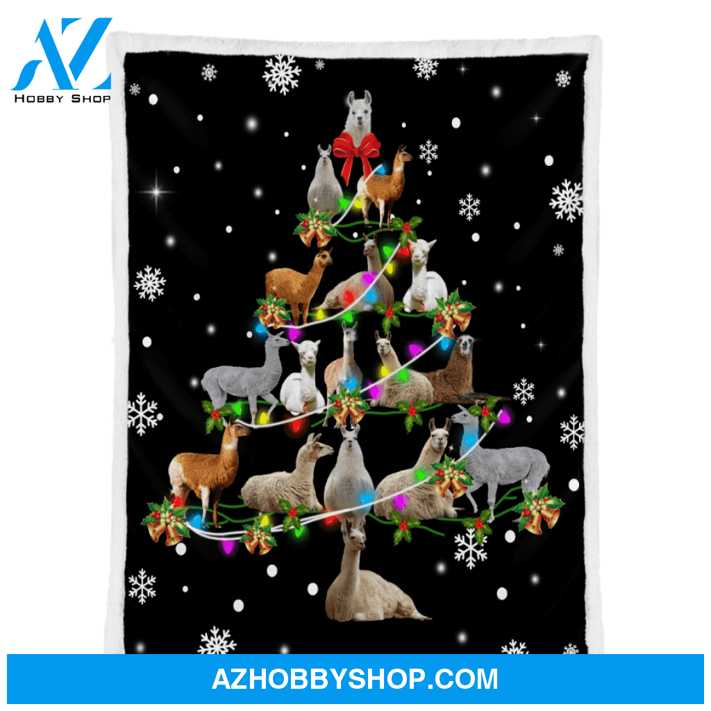 Llama Blanket, Llama Christmas Tree Funny Noel, Gift For Llama Lovers