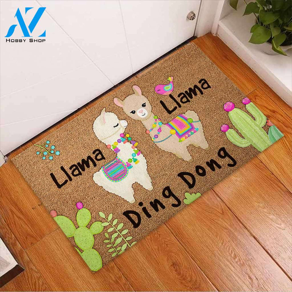 Llama Ding Dong Doormat Welcome Mat Housewarming Gift Home Decor Funny Doormat Gift For Llama Lovers Gift For Friend Birthday Gift