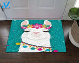 Llama Floral Pretty Doormat Welcome Mat House Warming Gift Home Decor Funny Doormat Gift Idea
