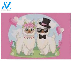 Llama Love Cute Llama Couple Pink Doormat Welcome Mat House Warming Gift Home Decor Funny Doormat Gift Idea