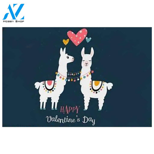 Llama Love Happy Valentine's Day Doormat Home Decor Doormat Welcome Mat House Warming Gift Home Decor Funny Doormat Gift Idea