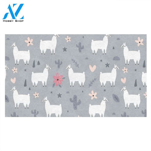Llama Pattern Print Doormat Welcome Mat House Warming Gift Home Decor Funny Doormat Gift Idea